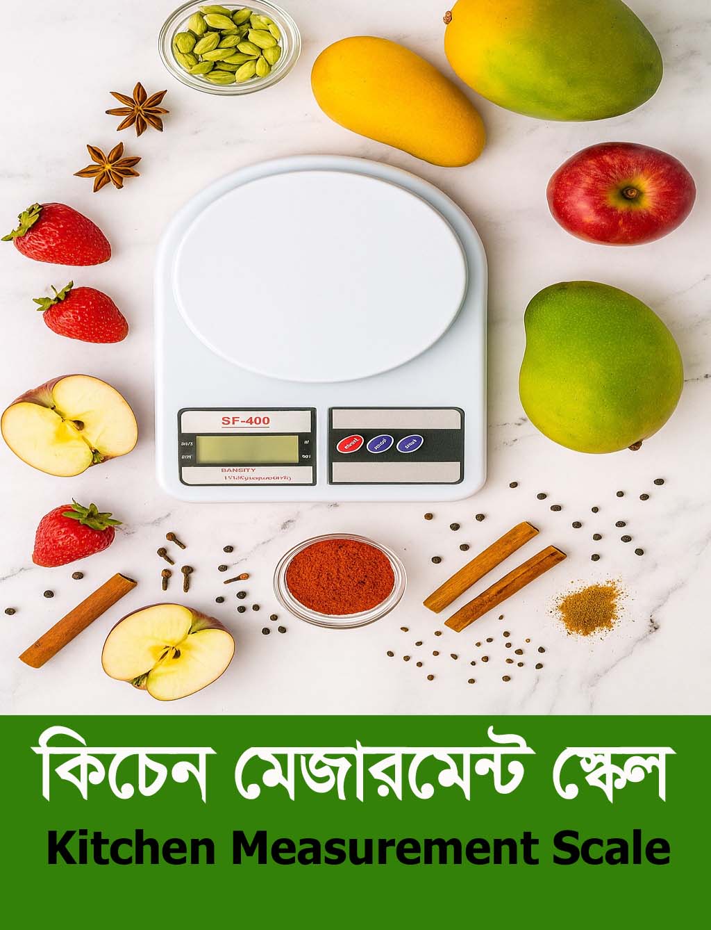 Digital Electronic Kitchen Scale SF-400 ডিজিটাল ইলেকট্রিক কিচেন স্কেল (মডেল এসএফ-৪০০)